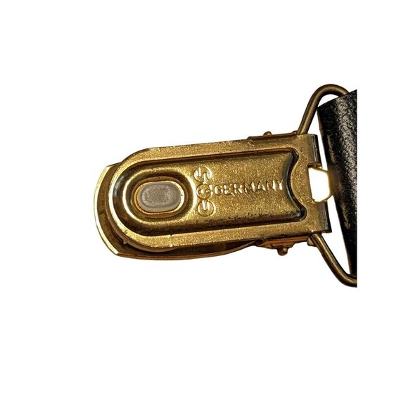 Vintage CAS West Germany Suspenders Clips Black Satin Mens Formal - Picture 4 of 4